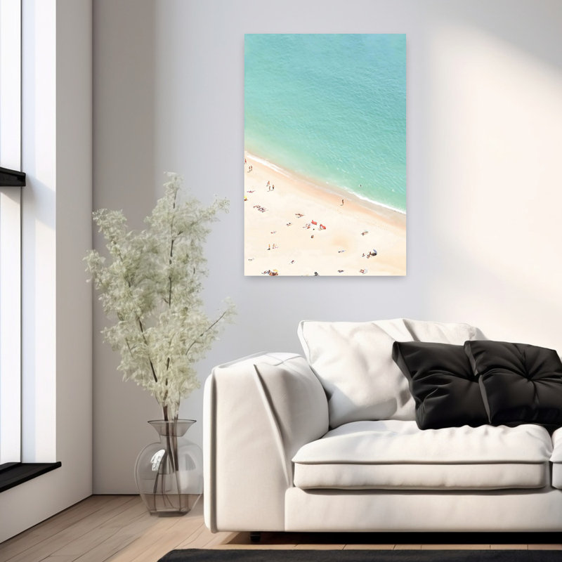 «Beach Set 1», art mural contemporain, H 36 po x l 24 po