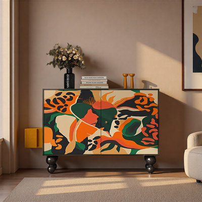 Ash Wood Two Door Decorative Cabinet