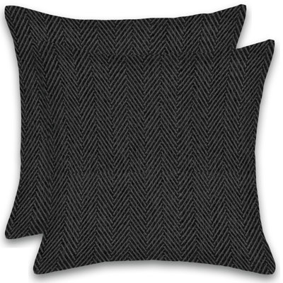 Herringbone Square Cotton Pillow Cover & Insert
