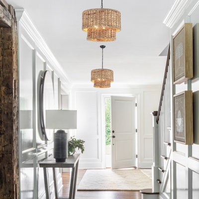 Luminaire suspendu de style campagnard à 5 lumières Kaetlin