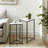 Metal Nesting End Table For Living Room Furniture, Marble Top Nest Of 2 Side Tables, Accent Tables