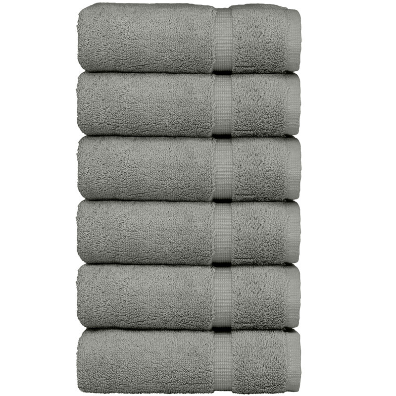 Ensemble de 6 serviettes en coton Wellston, gris