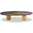 Walnut Oval Metal Base Dining Table-462414675