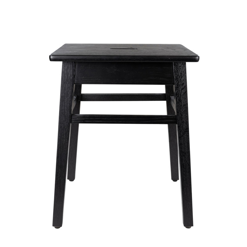 Aquino Solid Wood Accent Stool, Black