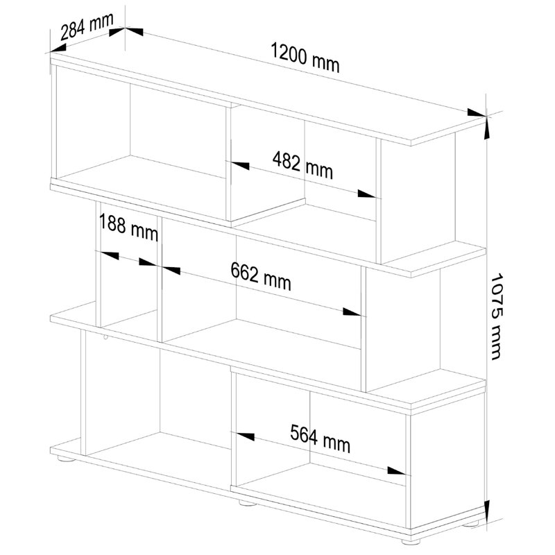 Ayca 107cm H x 120cm W Bookcase