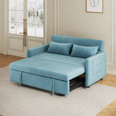 54.09'' Velvet Reclining Sleeper Sofa