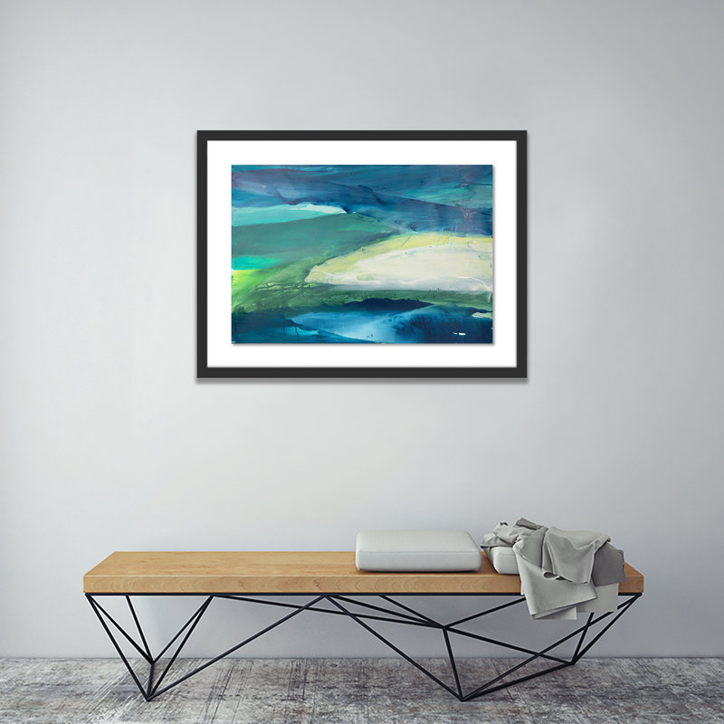 Ocean Water IV Print by Kim Whiteside, 53" H x 72" W x 2.5" D, Black