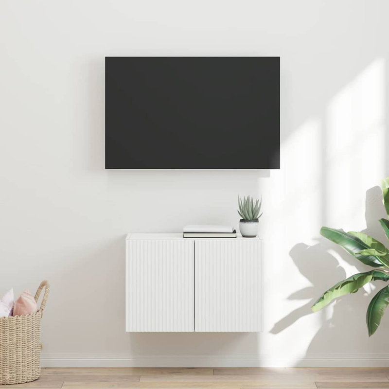 Unfinished TV Stand for TVs up to 28", 40cm H x 59.5cm L x 31cm W, White