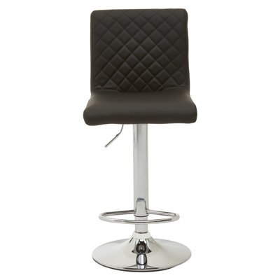 Wilksboro Swivel Upholstered and Faux Leather Adjustable Height Bar Stool with Stainless Steel Frame