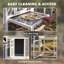 Poulailler 82,3 x 30,3 x 44,5 po, enclos en bois d'ingénierie gris avec ventilation