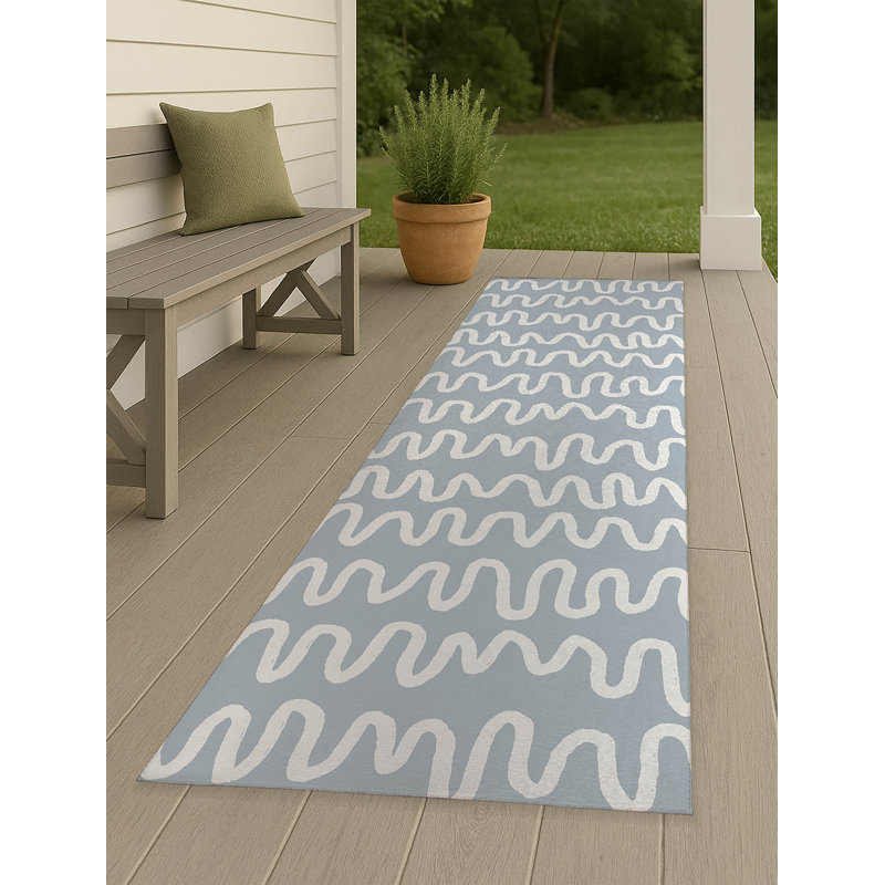 Tapis d'extérieur antidérapant à rayures Wiggle, Tapis de couloir 2 pi 6 po x 8 pi