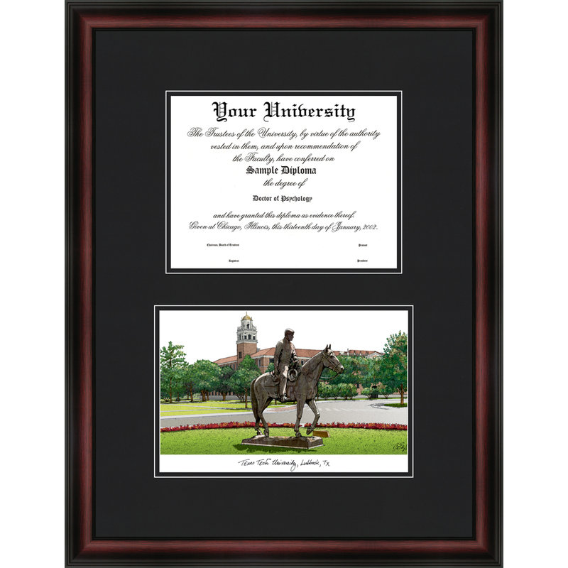 Cadre de diplôme diplomate red raiders de texas tech NCAA