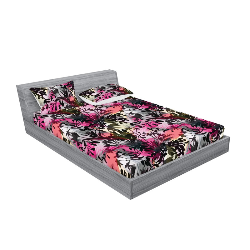Drap-housse et taies décoratives 3 pièces Ambesonne, Ensemble de draps pour grand lit avec 2 taies d'or