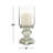 Glass Handmade Turned Style Pillar Silver Hurricane Lamp with Faux Mercury Glass Finish