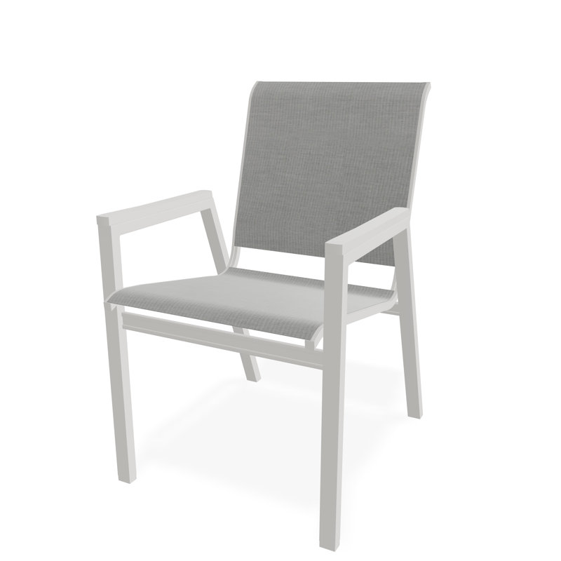 Bazza Outdoor Dining Chair, Alloy Sunbrella®, Snow