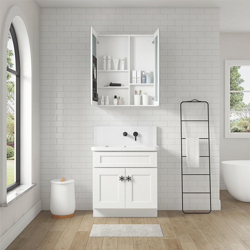 Armoire à pharmacie élégante et élégante avec miroir haute définition et grand espace de rangement