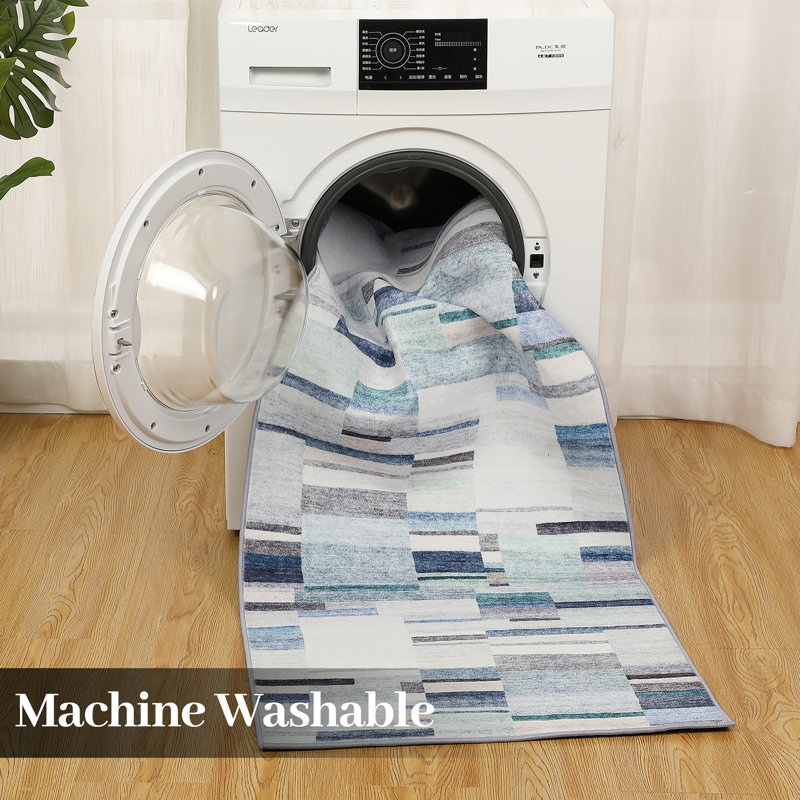 Tapis bleu / blanc / gris Eliina, Rectangle 9 pi x 12 pi