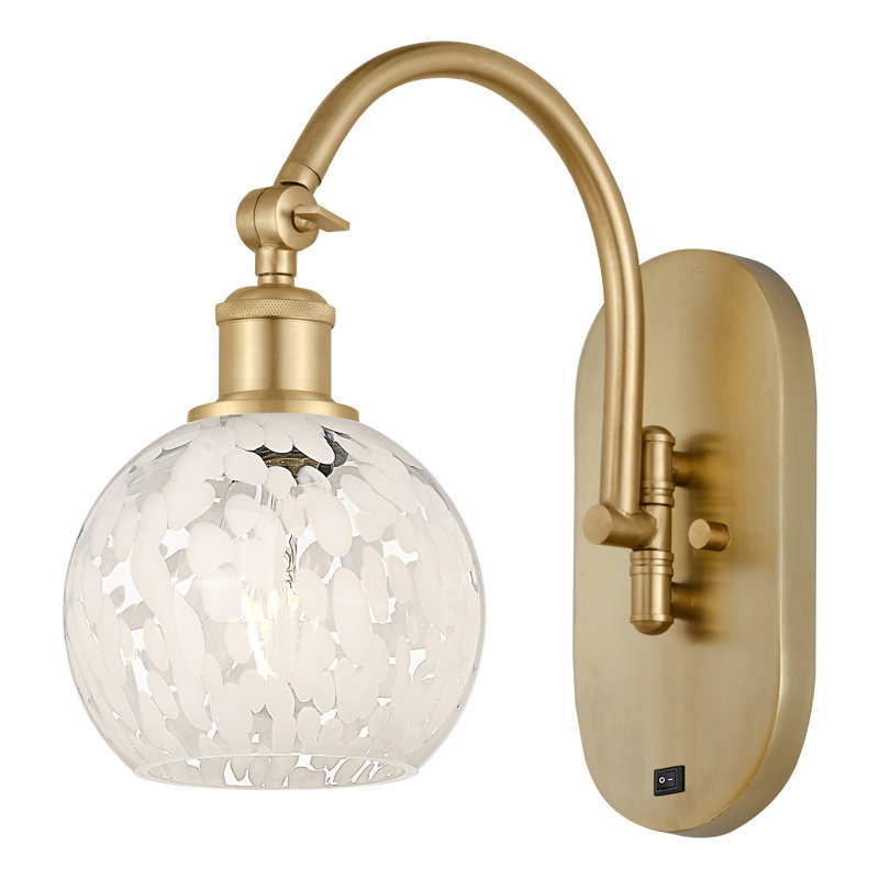 Benafield Steel Armed Sconce, 11.5" H x 6" W x 12.5" D, Satin Nickel