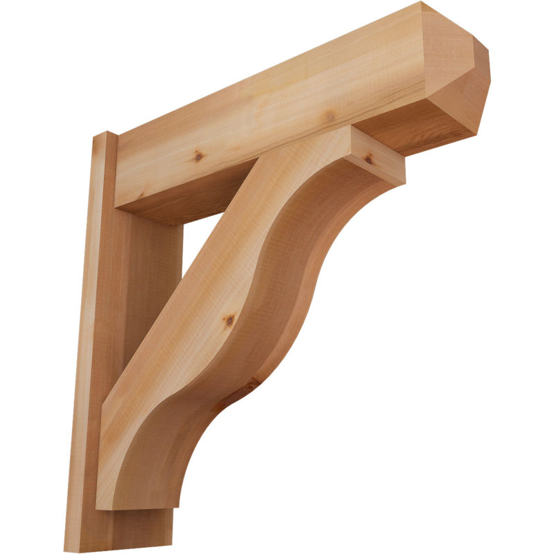 Persienne en bois rustique Funston Craftsman, P 28 po x H 28 po, Cèdre rouge occidental l 7 1/2 po (lisse)