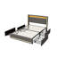 UK&EU Size Smart Linen Bed Frame with App-Controlled LED Lights, Upholstered Storage Bed with 4 Drawers & USB Charging Station, Grey & Beige-466897632-466897644