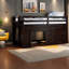 Lit mezzanine simple peu encombrant en bois massif avec rangement pour la maison moderne