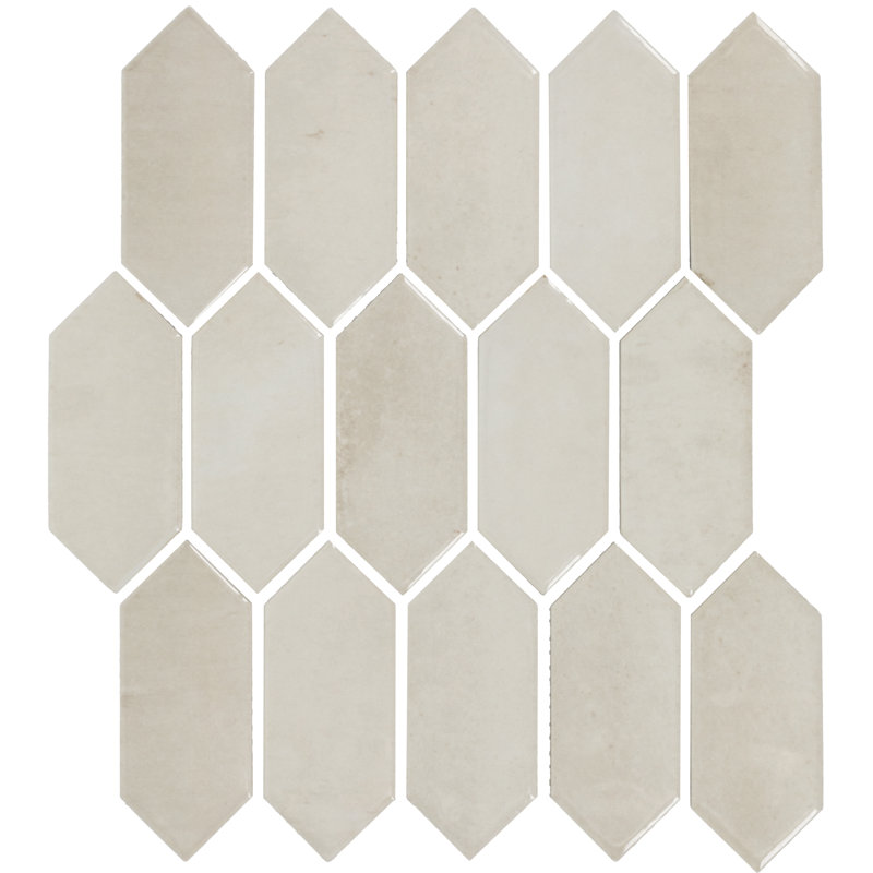 Daltile Miramo 2" x 5" Ceramic Picket Wall Mosaic (12 PCS Per Carton) (8.76 SQFT Per Carton), Pearl