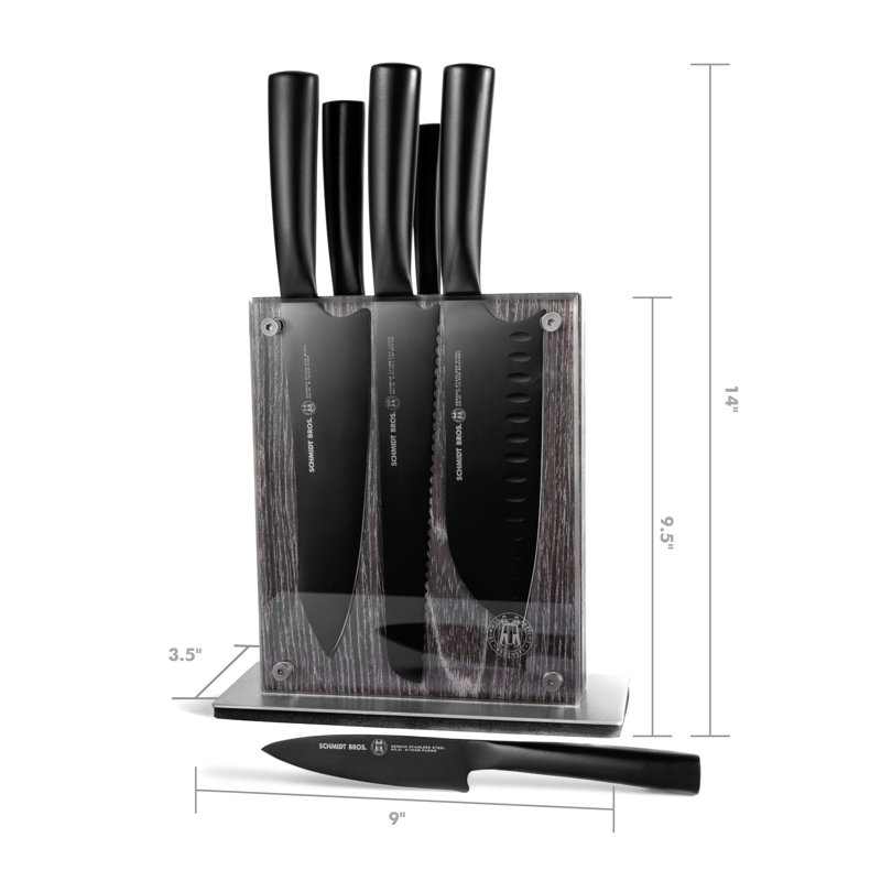 Schmidt Brothers™ Cutlery Jet Black 7-Piece Knife Block Set