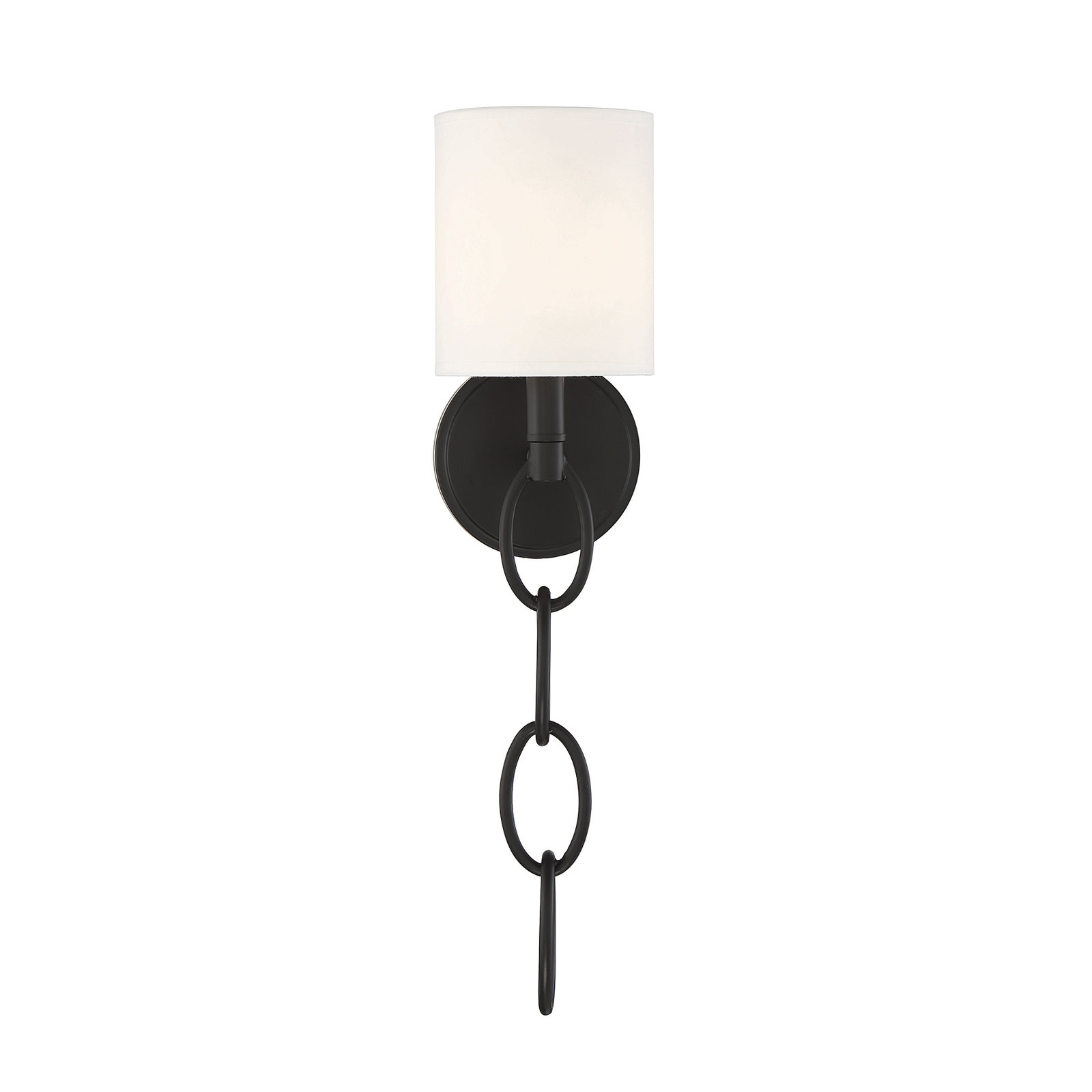 Jordy Single Light Steel Dimmable Wallchiere, Black