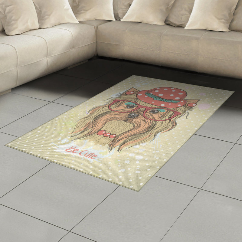 Yorkie High Density Long Fiber Poly Threads Decorative Area Rug Carpet, Rectangle 4' x 5'8"
