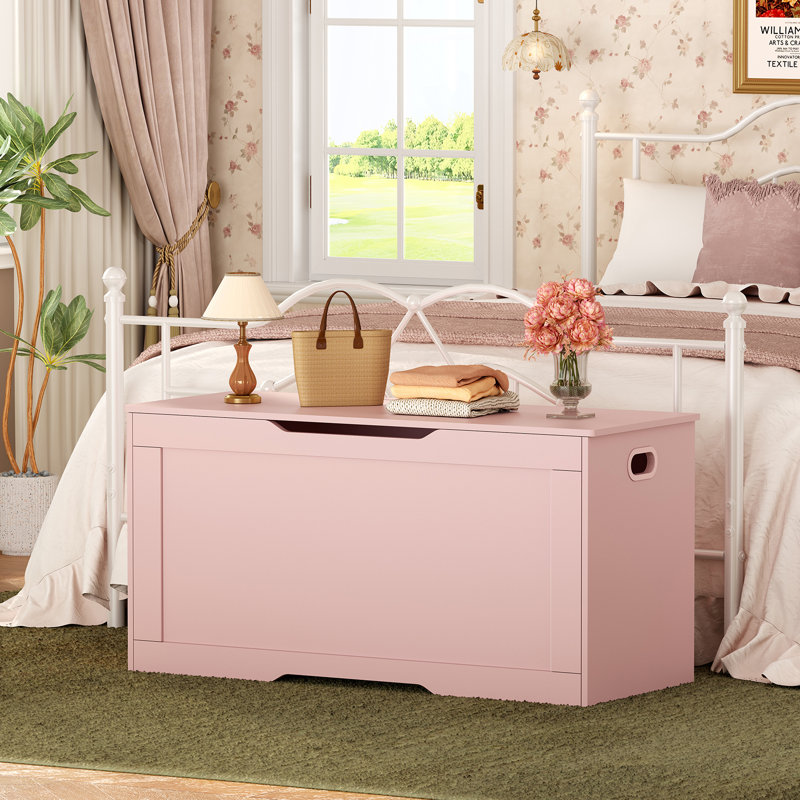 Coffre de rangement avec 2 charnières de sécurité, banc de rangement à plateau relevable, coffre de rangement pour chambre à coucher