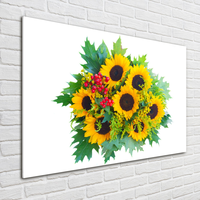 Bouquet of sunflowers 1 Piece Wall Art on Glass