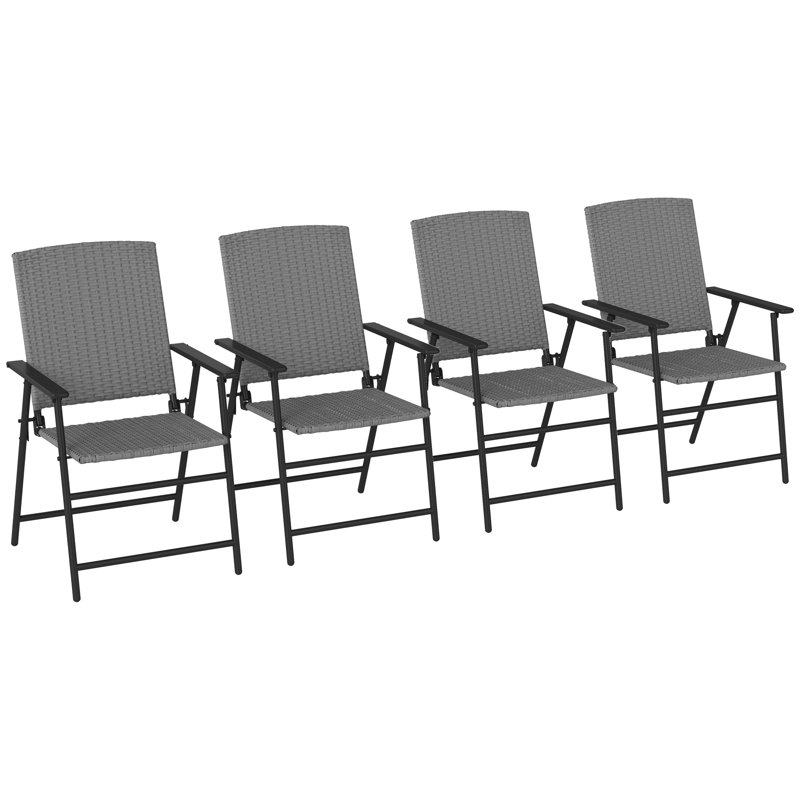 Folding Patio Dining Armchair with Cushion