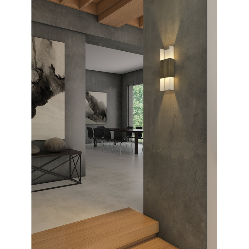 Ansa 1 - Light LED Flush Mounted Sconce, Distressed Brass, 3500K (Cool)