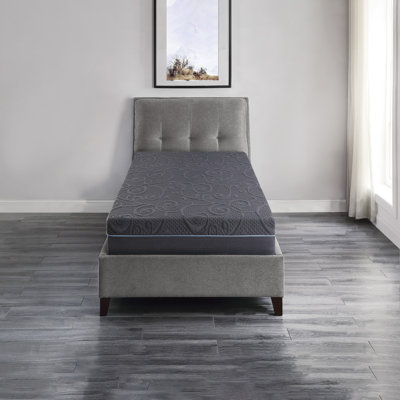 Matelas hybride en mousse viscoélastique imprégnée de gel de 11 pouces, gris foncé, matelas dans une boîte