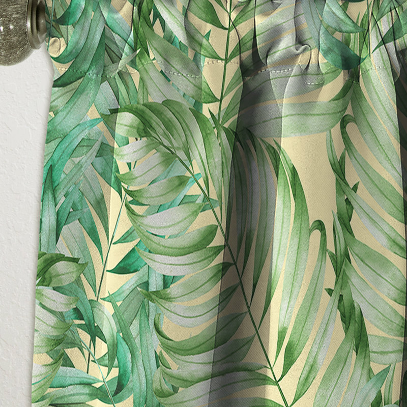 Panneau de rideau simple occultant tropical Mid-Century, L 52 po x L 120 po