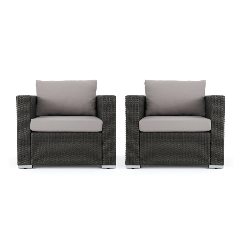 Haryss Wicker Outdoor Lounge Chair, Gray