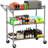 3 Tier Heavy Duty Rolling Utility Cart, 18" D x 30" W x 36.6" H Rolling Carts with Wheels