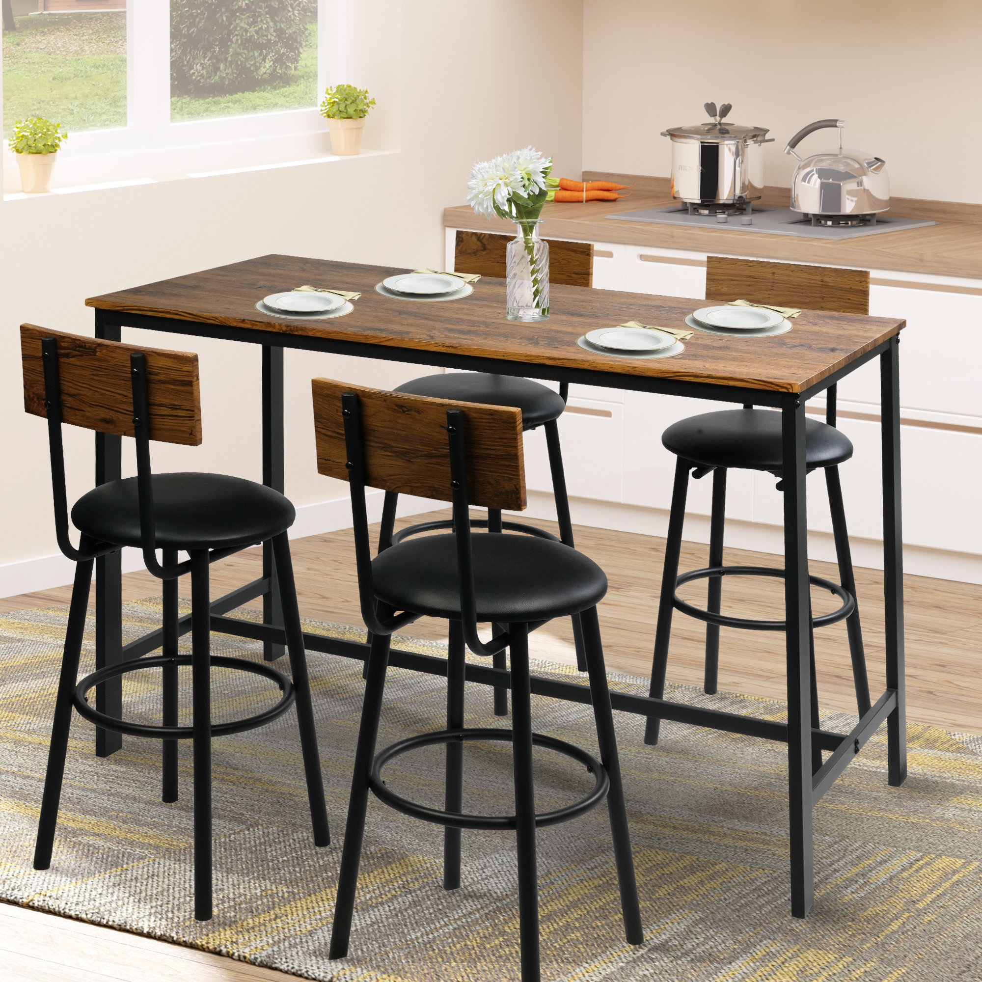 Blumer glass 5 piece dining online set