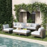 8-piece L-shaped Modular Outdoor Sectional Sofa Set, Wicker Rattan Patio Conversation Set With 6-inch Thick Cushions