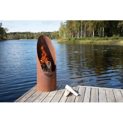 Guarniero Round Steel Wood Burning Outdoor Fireplace