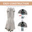 Parasol d'extérieur 15 'avec auvent simple 15', gris clair-1663724172