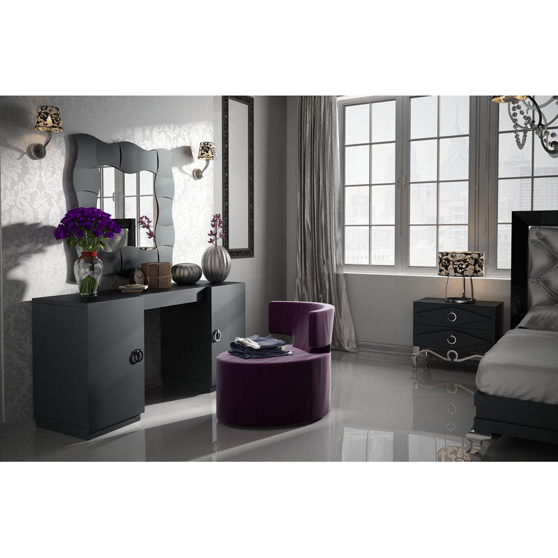 Ensemble de coiffeuse avec tabouret, Mat