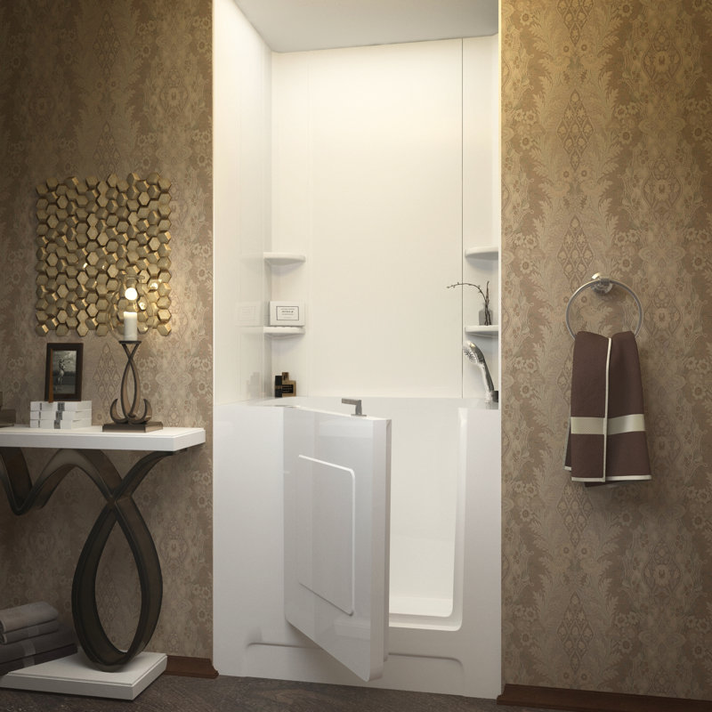 Bain tourbillon de 39 po x 27 po avec robinet, chauffe-eau et siège intégré Catalina, Droite