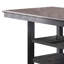 Table à hauteur de comptoir avec 2 tablettes ouvertes, brun foncé