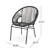 Modern Outdoor Chair Pair - Weave, Black Polished Iron, 28.26" W X 25.31" L 33.59" H Chairs Streamlined Style, Woven , Iron Frame,