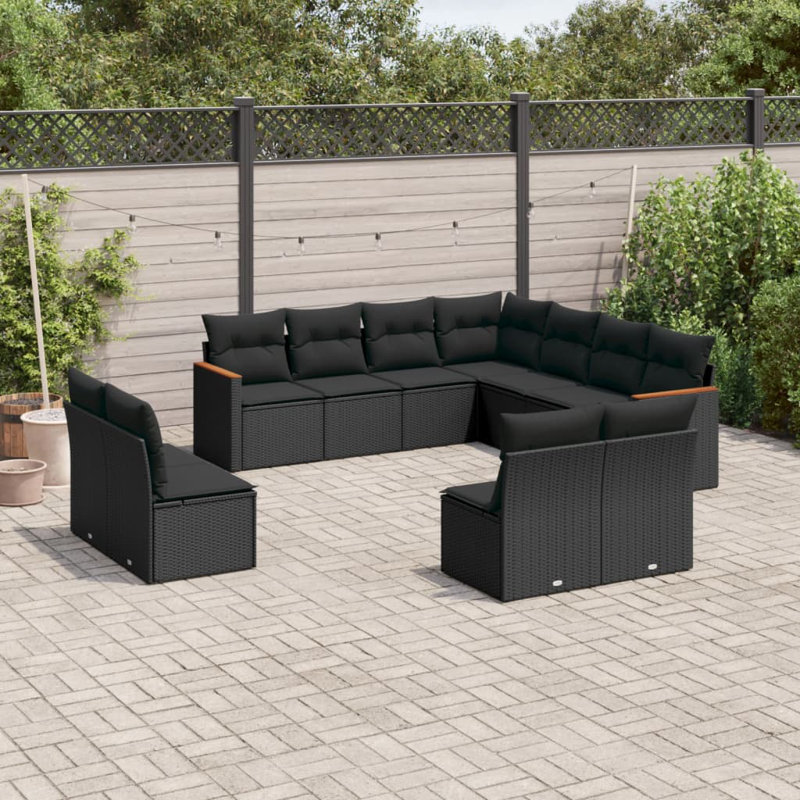  Garden Sofa Set Black