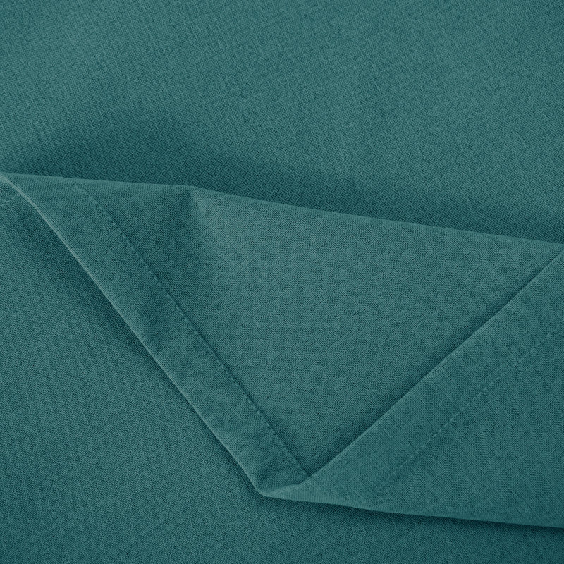 Linen Blend Blackout Curtain Panel Pair, Teal, 117cm Width x 160cm Drop