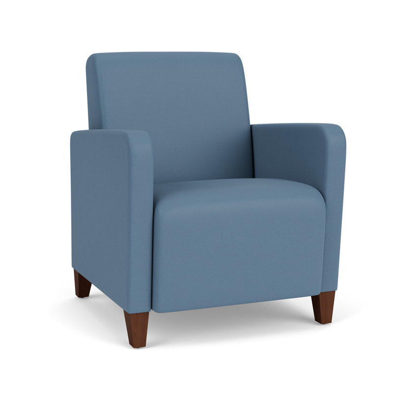 Fauteuil d'invité de réception Ravenna, Non inclus, Bois de noyer, Open House Quarry - bleu