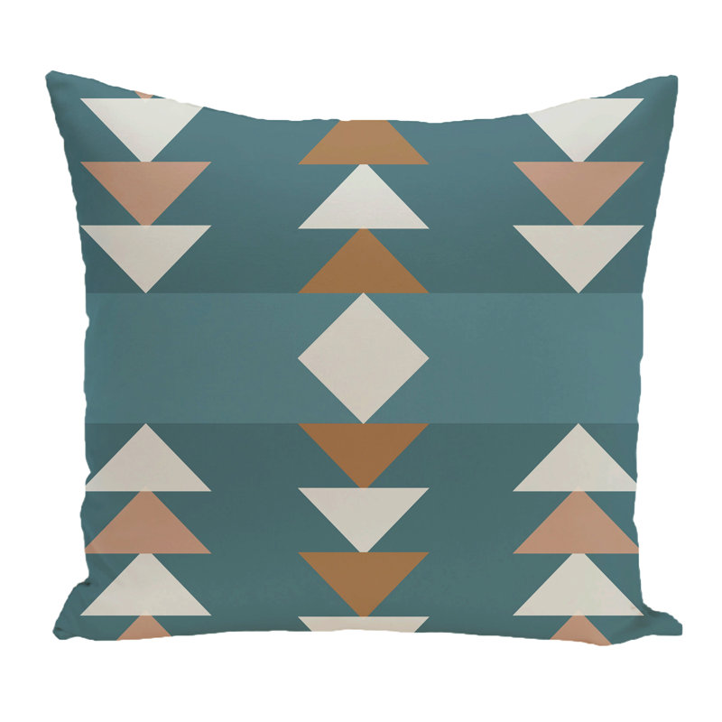  Outdoor Square Pillow Cover & Insert, Aqua