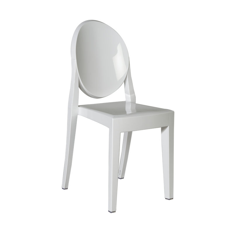 Chaise empilable sans accoudoirs Phantom, Blanc